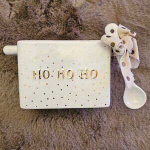 NEW never used Mud Pie holiday small dish/ bowl / container with matching spoon